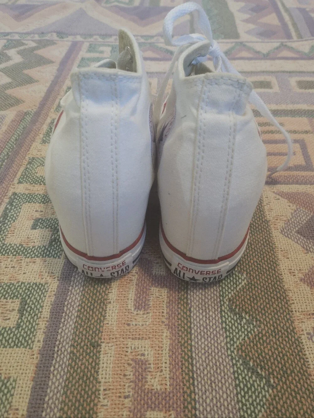 Converse White High Top Hidden Wedges Size 10
